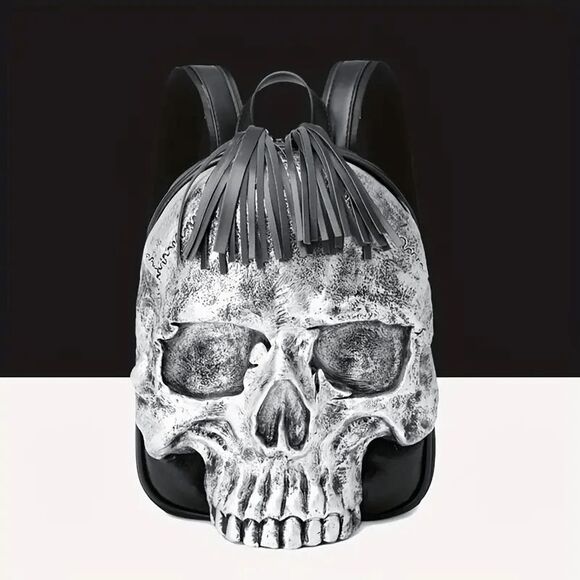 3D Embossed Skull Backpack - Women's Fashion Punk Street-Style Shoulder Bag - Picture 7 of 7